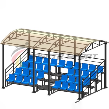 Купить Трибуна для зрителей 4 ряда на 34 места с навесом и перилами в Можге 